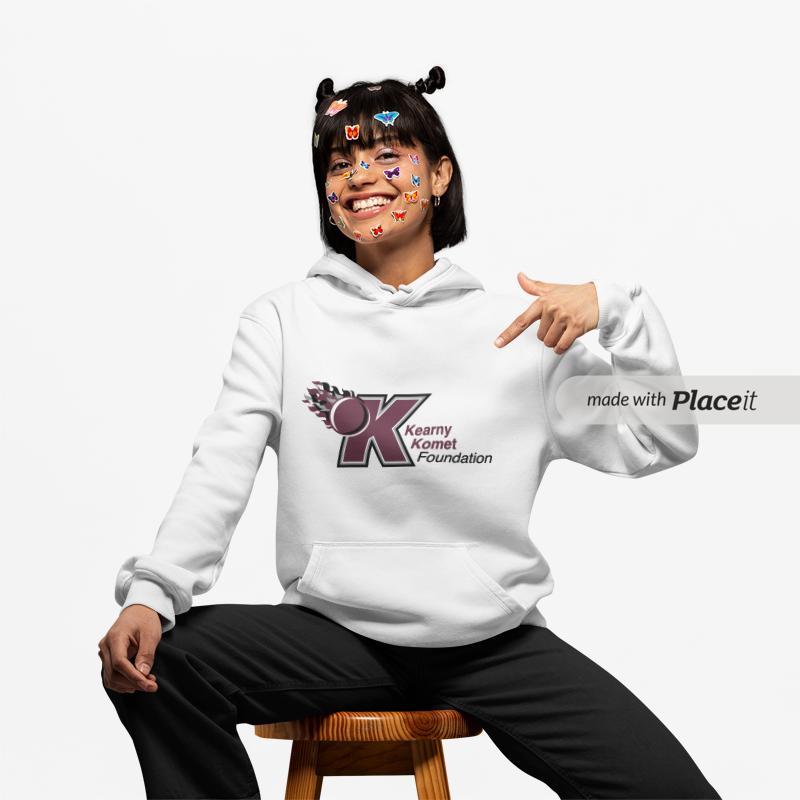 girl in mockup white hoodie
